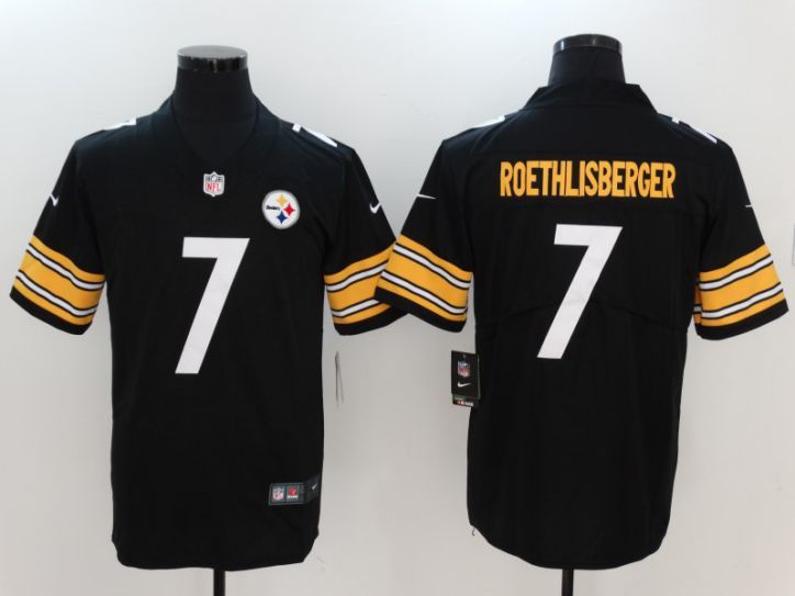 Men Pittsburgh Steelers 7 Roethlisberger Black Nike Vapor Untouchable Limited NFL Jerseys